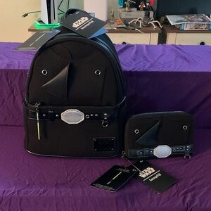 Disney Loungefly Star Wars Luke Skywalker Jedi Backpack & Wallet Set